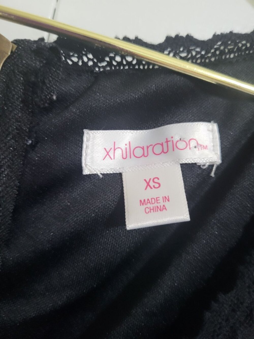 Xhilaration XS Black Floral Lace Flare Mini Dress Sleeveless Whimsigoth Vamp y2k - Picture 4 of 7